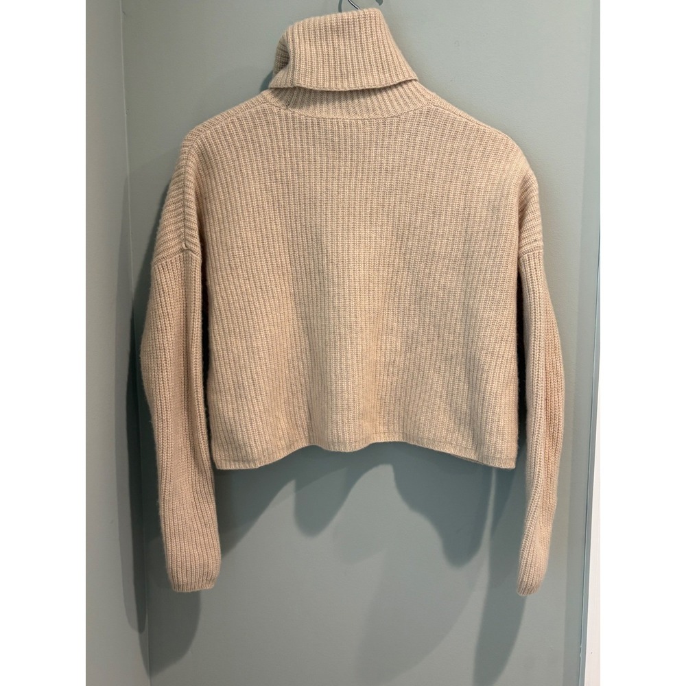Madewell Resourced Cashmere Wool Turtleneck Cropped Sweater Beige Small - Picture 4 of 6